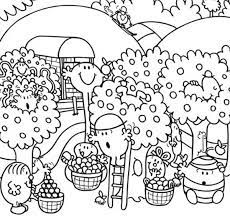 Men printable coloring pages for kids to download Mr Men And Little Miss Fruit Harvesting Coloring Pages Bulk Color