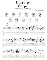 Questo finchè lo stesso tempest non decise di affiancare al riff di tastiera un arrangiamento ed un testo: Nuova Tab E Video Tutorial Su Carrie Degli Europe In Versione Fingerstyle