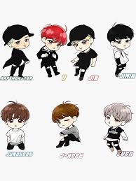 bts chibi sticker by ashleyarroyo redbubble bts chibi chibi cute anime chibi