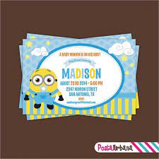Digital Printable Baby Shower Minions Invitation By Postalurbana 7 50 Minion Baby Shower Cheap Baby Shower Invitations Baby Shower Invitations Diy