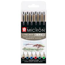 ₹699 save ₹589 (84%) 1500 off on standard chartered bank credit. Sakura Pigma Micron Drawing Pens 05 Wallet Of 6 Earth Colours Cult Pens