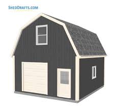 The weather runs off from every side of the building, which necessitates the need for more gutters than a gabled roof. 20 24 Gambrel Roof Barn Shed Plans Blueprints For Making Spacious Outbuilding