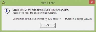 Cisco Vpn On Windows 10 Or 8 1 Reason 442 Failed To Enable Virtual Adapter
