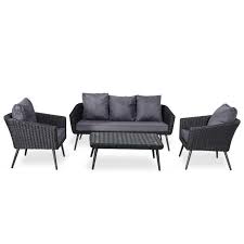 Le salon d'extérieur oslo associe une qualité supérieure au design scandinave. Salon De Jardin Scandinave Aluminium 5 Places Resine Tressee Demie Ronde Noir Gris Nils 5 Achat Vente Salon Bas De Jardin Salon De Jardin Scandinave Aluminium 5 Places