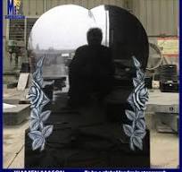 Wholesale China Black Granite Heart Shaped Carved Rose ...