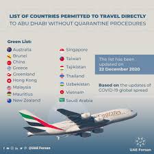 Abu dhabi updated its green list countries to include six new nations, the city's department of culture and tourism announced on sunday. Uae Forsan On Twitter List Of Countries Permitted To Travel Directly To Abudhabi Without Quarantine Procedures Covid19 Covid20