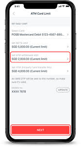 Changing the limit via the atm machine. Update Atm Debit Card Limits Dbs Singapore