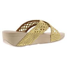 Amazon Com Fitflop Womens Lulu Wicker Wedge Platform Slide