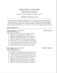 Senior Facilities Manager Resume Example Free Download