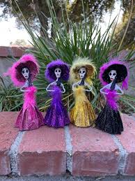 6 Catrina Paper Mache Day of the Dead Decor
