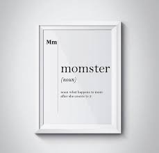 Momster Funny Definition Gifts For Mother Mom Poster Parents Etsy Funny Definition Definition Prints Gifts For Office