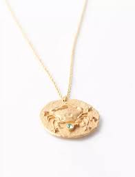 Cancer star sign disc necklace created with swarovski® crystals by philip jones. Cancer Zodiac Sign Necklace By Maje At Orchard Mile