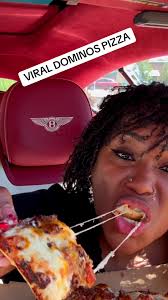 Trying the new viral Dominos Pizza #dominospizza #viraldominoespizza  #newdominos #bloveslife #blove #foodie #mukbang #carbang #musthaves  @dominospizza