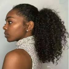 Prepping your curly hair for ponytail looks can really help you maintain it throughout the day. 100 Human Hair Ponytail Afro Kinky Curly Wrap Around Ponytail Extensions Brazilian Virgin Hair Pony Tail Afro Kinky Curly Hair 1b 120g From Divaswigszhou1 49 17 Dhgate Com