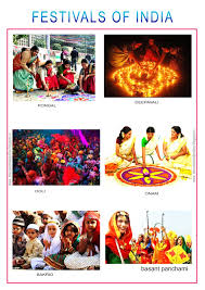 Indian Festivals Picture Chart For School Going Students