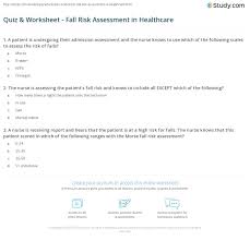 Do you know the secrets of sewing? Quiz Worksheet Fall Risk Assessment In Healthcare Study Com