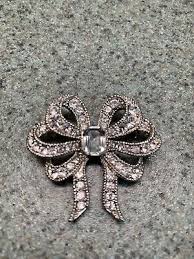 crystal bow brooch