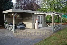 Große auswahl terrassenüberdachungen mit lamellen, mit textilien oder satteldach. Sophia Pergola Summerhouse Combination 6m X 6m Hortons Portable Buildings Ltd
