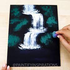 With the #1 beginners acrylic painting channel on youtube, there is something you will be excited to create, and can hang on your wall today. Painting Inspiration Easy Waterfall Acrylic Painting On Black Canvas Facebook