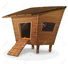 Illustration Of A Cartoon Wooden Farm Chicken Coop, With Entrance And  Little Window With Grid Royalty Free SVG, Cliparts, Vectors, And Stock  Illustration. Image 64612758.