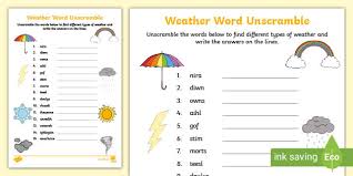If you have any question about your puzzle or would like to tell us how we . Weather Word Unscramble Primary Resources