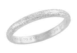 1920 S Vintage Scroll Engraved Heirloom Platinum Wedding Band Size 8 25 Antique Wedding Bands Antique Wedding Rings Platinum Wedding Band