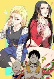 android 18 or boa hancock anime anime crossover dragon ball