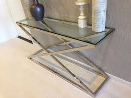 Modern Stainless Steel Glass Console Table Hall Table X Series Glass Console Table Hall Table Console Table
