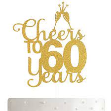 Because women love to do makeup and carry makeup within a small bag with them, you can get such gifts for your wife's 60th birthday. Alpha K Cheers To 60 Years 60th Birthday Cake Topper 60th Anniversary Cake Topper 60th Party Decoration With Premium Gold Glitter In Dubai Uae Whizz Cake Toppers
