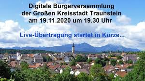 Große kreisstadt in bayern, an der traun im chiemgau gelegen; Erste Digitale Burgerversammlung Der Grossen Kreisstadt Traunstein Youtube