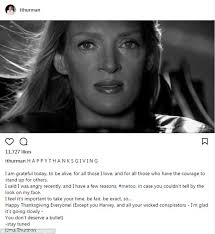 Uma shares poignant image after calling out Weinstein