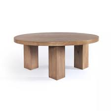 Welland rustic round old elm wooden coffee table. Mesa Round Coffee Table Light Brushed Scout Nimble