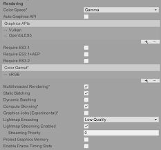 Android 5.1.1 atau lebih tinggi dan setidaknya memori 2 gb. Unity Manual Android Player Settings