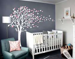 Mafent Large Cherry Blossom Tree Blowing In The Wind Tree Wall Decals Wall Sticker Vinyl Wall White blossom tree branch wall art stickers cherry blossom decal mural for decor. large cherry blossom tree blowing