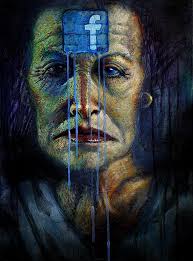 Facebook, Social Commentary Art Print