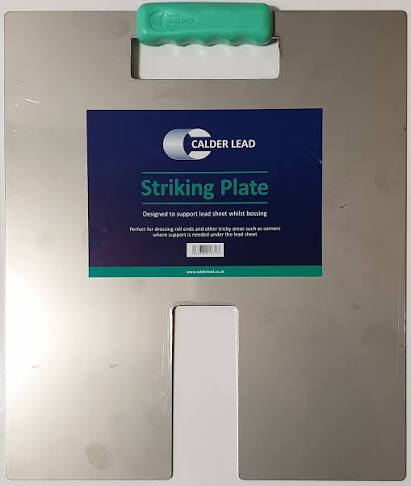 Calder - The all new 'Striking Plate' from Calder Roofing Designed to support lead sheet whilst bossing. Perfect for dressing roll ends and other tricky areas such as corners where support is