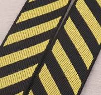 25mm Nylon Webbing 1" Yellow Black Soft Striped Nylon Ribbon ...