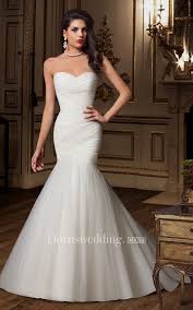 Sweetheart Criss Cross Ruching Mermaid Wedding Dress With Lace Up Back Mermaid Wedding Dress Tulle Wedding Dress Wedding Dresses Simple