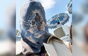 Dust mask with filter stonks mouth face mask. Travis Scott Sports Same Bizarre Face Covering As Kanye West