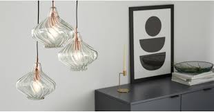 Kaleido Suspension Multiple Verre Fume Gris Et Cuivre Made Com Verre Fume Verre Cuivre