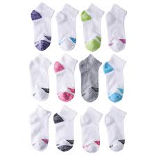 Hanes Girls Socks 12 Pack Cool Comfort Ankle Little Girls Big Girls