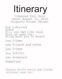 Image Result For Bridal Shower Program Outline Travel Bridal Showers Bridal Shower Theme Wedding Day Itinerary