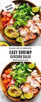 Easy Keto Shrimp Avocado Salad Recipe Salad Recipes Recipes Seafood Recipes