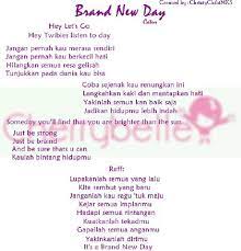 Hey twibies listen to this. Steffyours Kalteng On Twitter Nih Lirik Lagu Brand New Day Cr Christychibimks Http T Co Molezyac