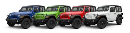 2018 jeep wrangler jl color options trim levels