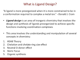 Ligand pharmaceuticals is a biopharmaceutical company located in san diego, california. Ligand Design For Selectivity And Complex Stability Ppt Download