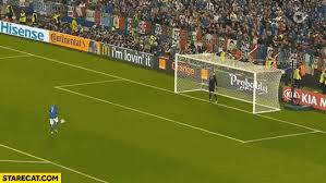 Happiness football player on field of sports competition stadium on sunrise sky. Zaza Penalty Funny Dance Looped Gif Animation Germany Italy Football Match Starecat Com