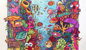 I have never tried this style of artwork but. Marine World Heritage Inspired Artwork To Celebrate World Oceans Day Unesco World Heritage Centre