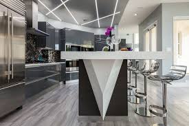 grey wood flooring kitchen modern with