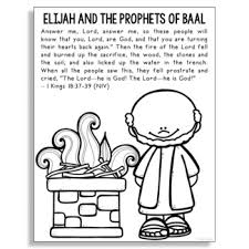 These prophets brought paganism to the ancient israelites and gave false comfort to the royal court. Elijah And The Prophets Of Baal Bible Story Coloring Page Religious Craft